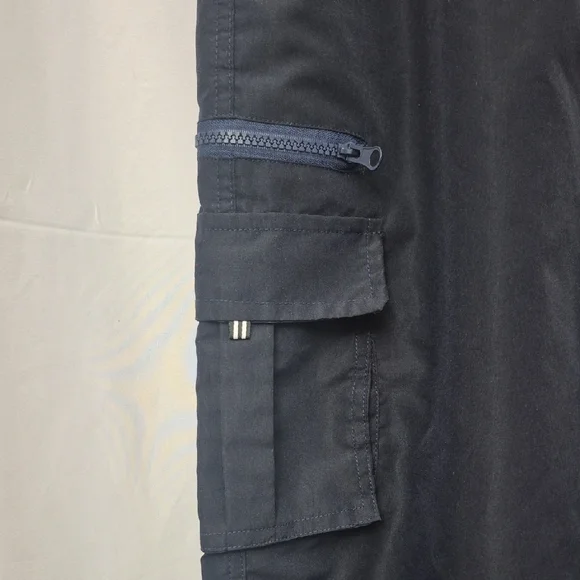 Men's Dark Blue Cargo Pants - Picture 3 of 6